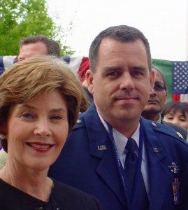 First Lady Laura Bush & Air Force Lt Col Timothy Ferner