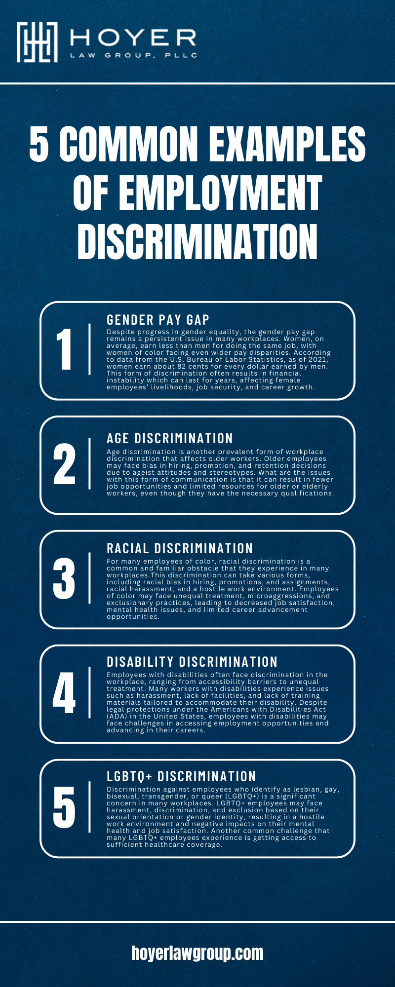 5 COMMON EXAMPLES OF EMPLOYMENT DISCRIMINATION